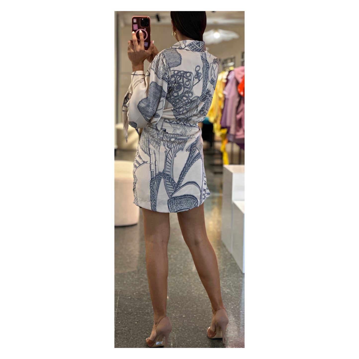 SJQ CHAIN TIE WRAP SHIRT DRESS
