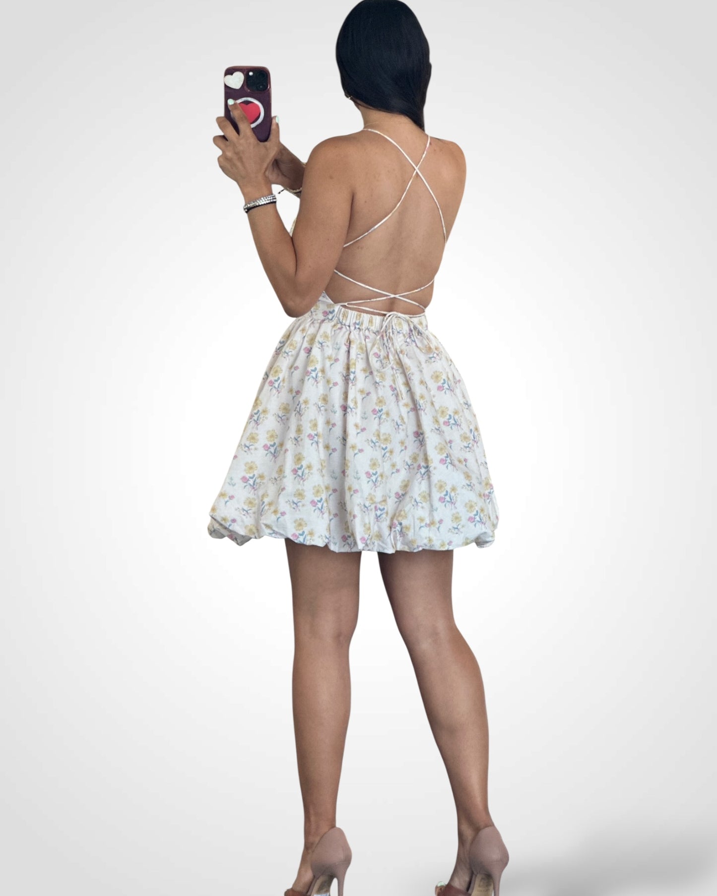 Sleeveless Flowers Mini Dress