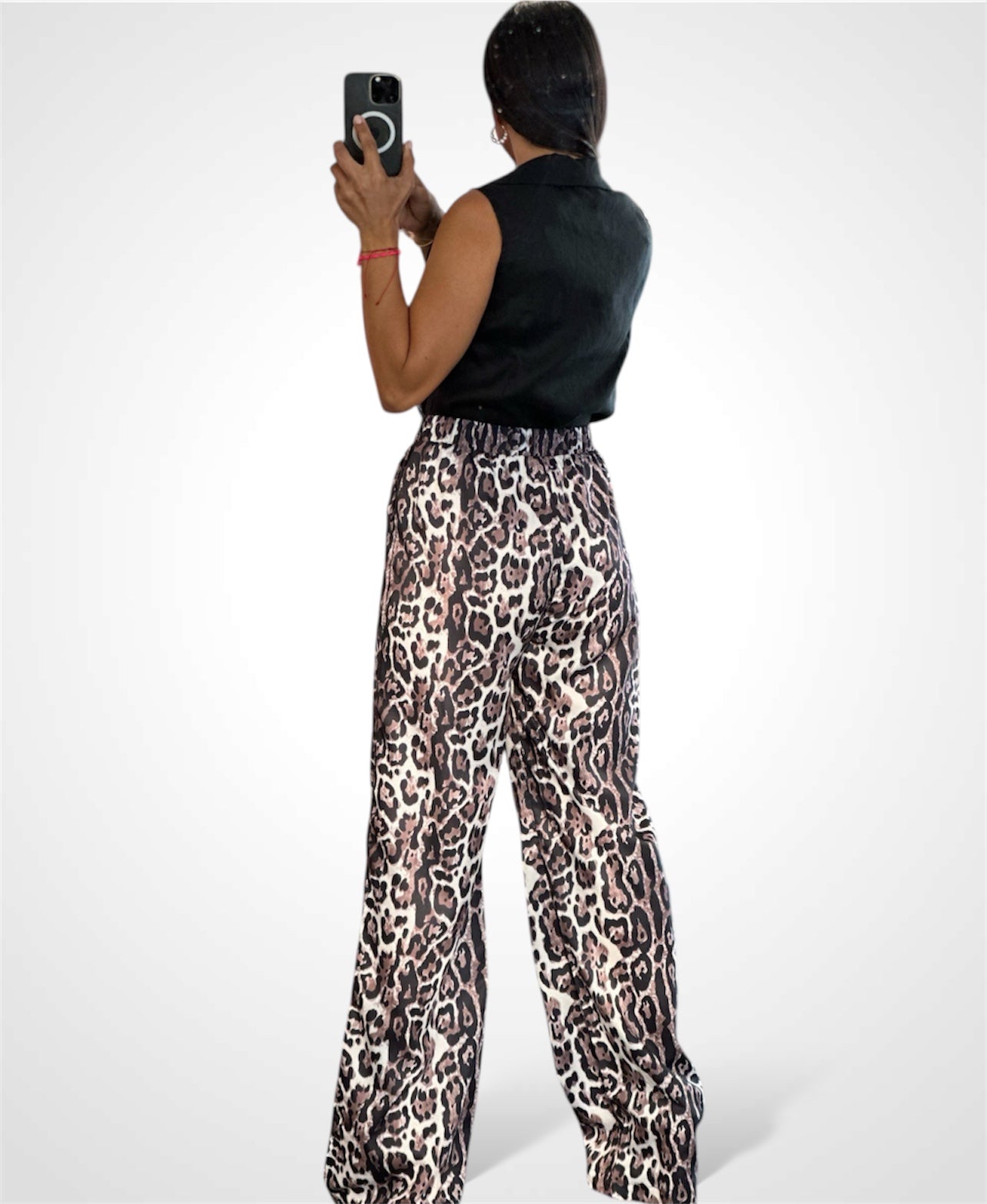 Black Linen Neck Top