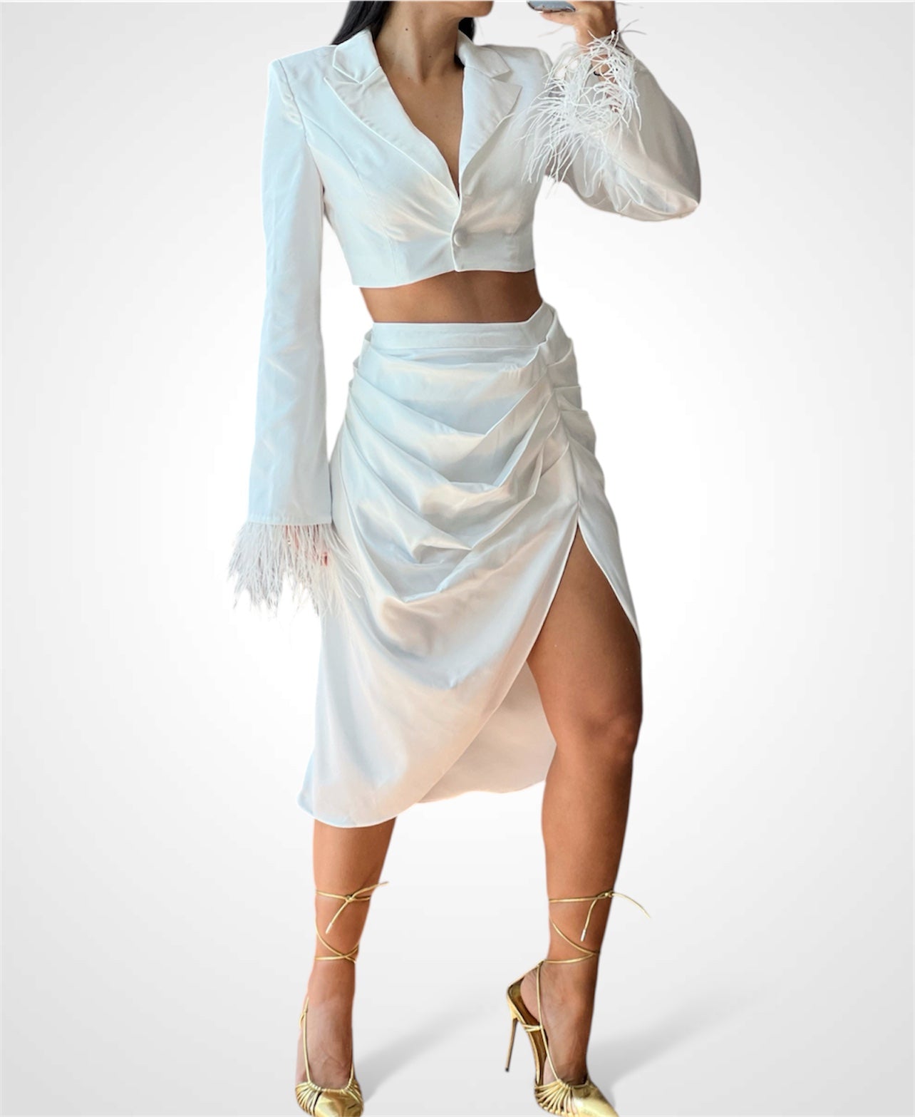 Feathers Blazer Set