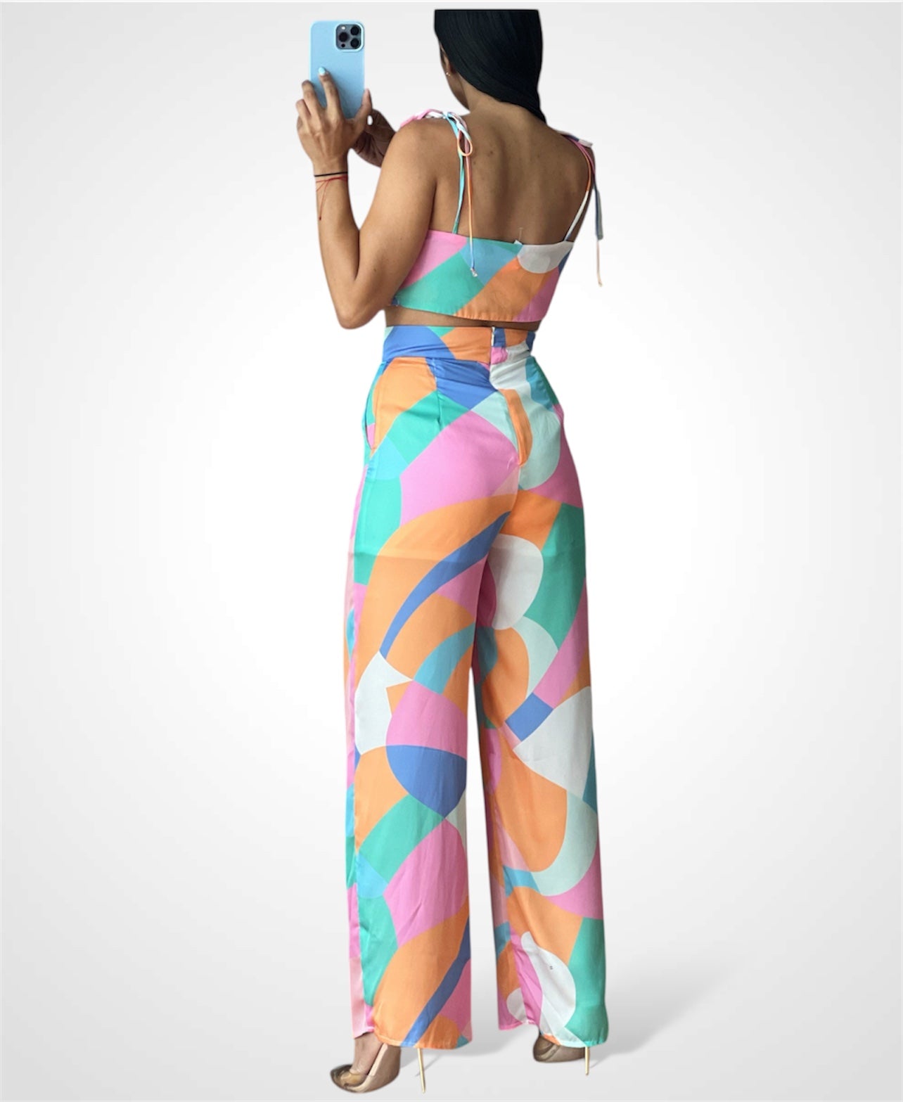 Pink Blue Long Pants