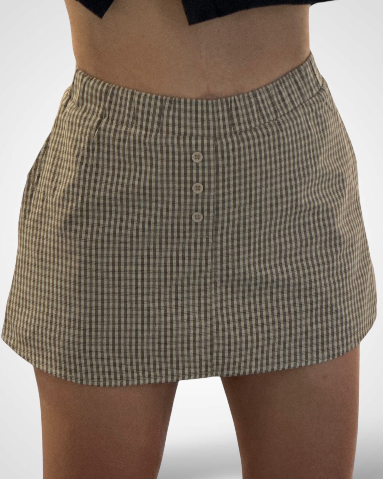 MID WAISTED BUBBLE SHORTS INSIDE MINI SKIRT