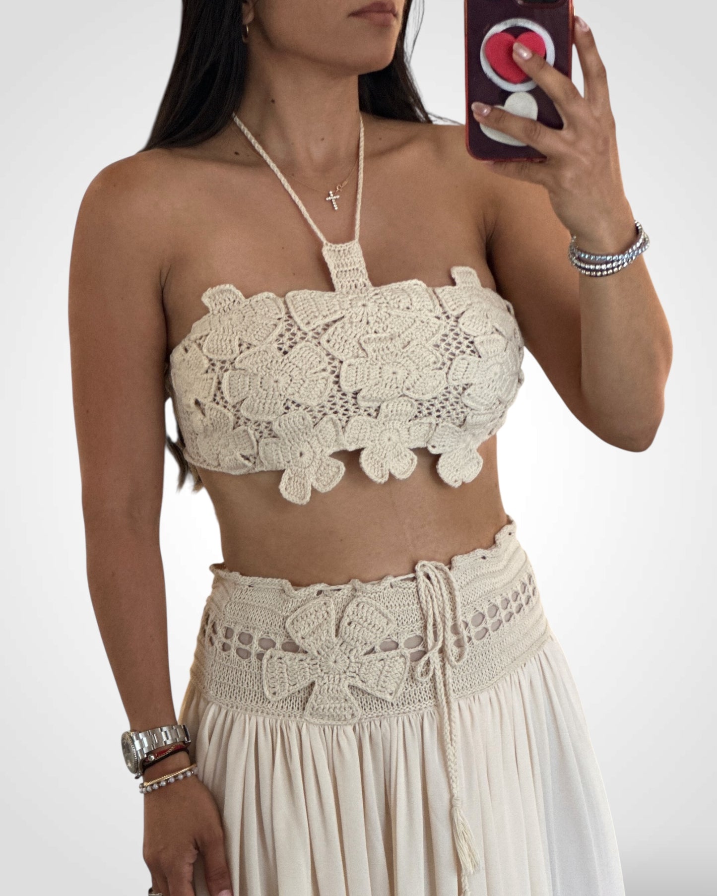 Cream Crochet Set
