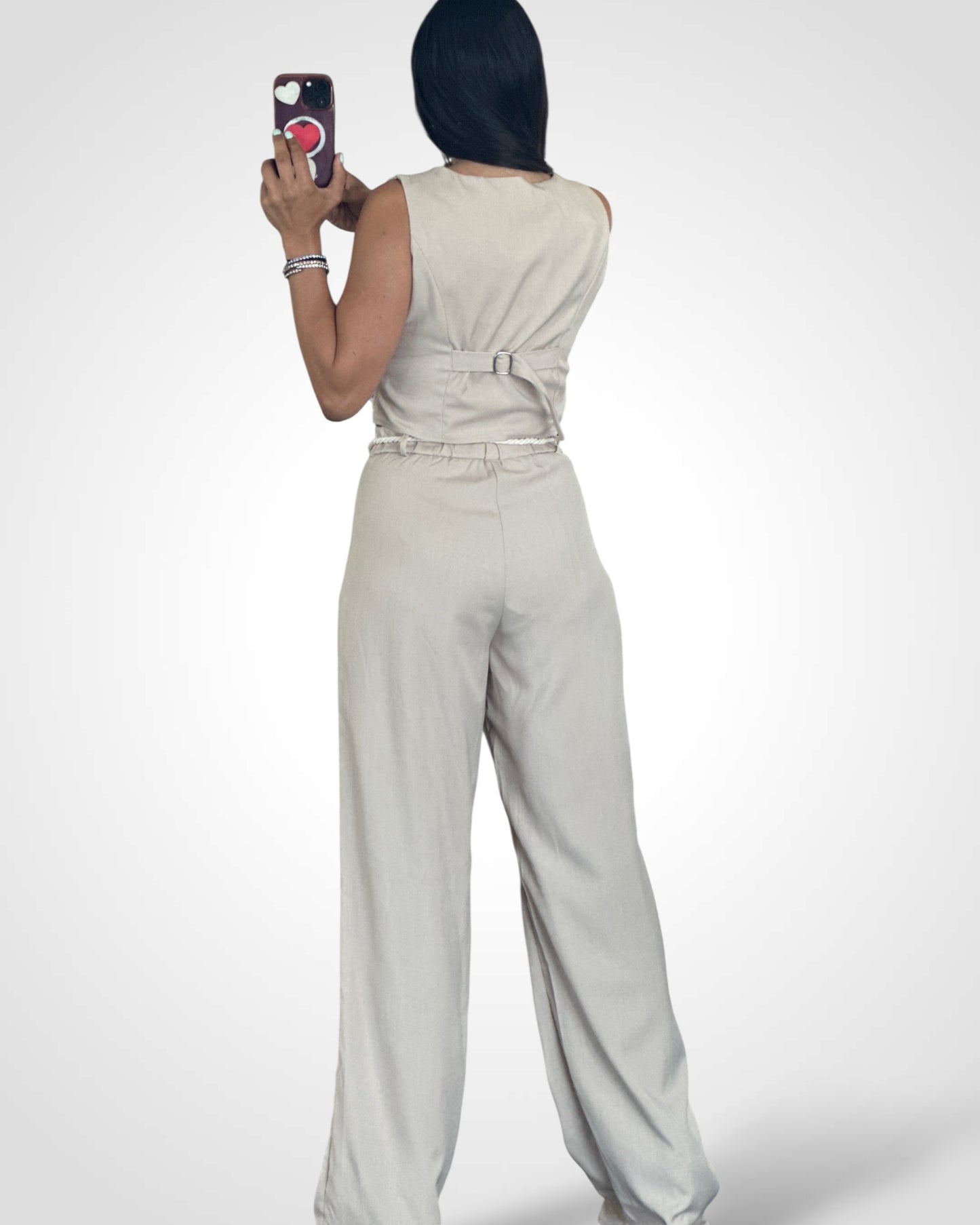 Solid Color Pants Set