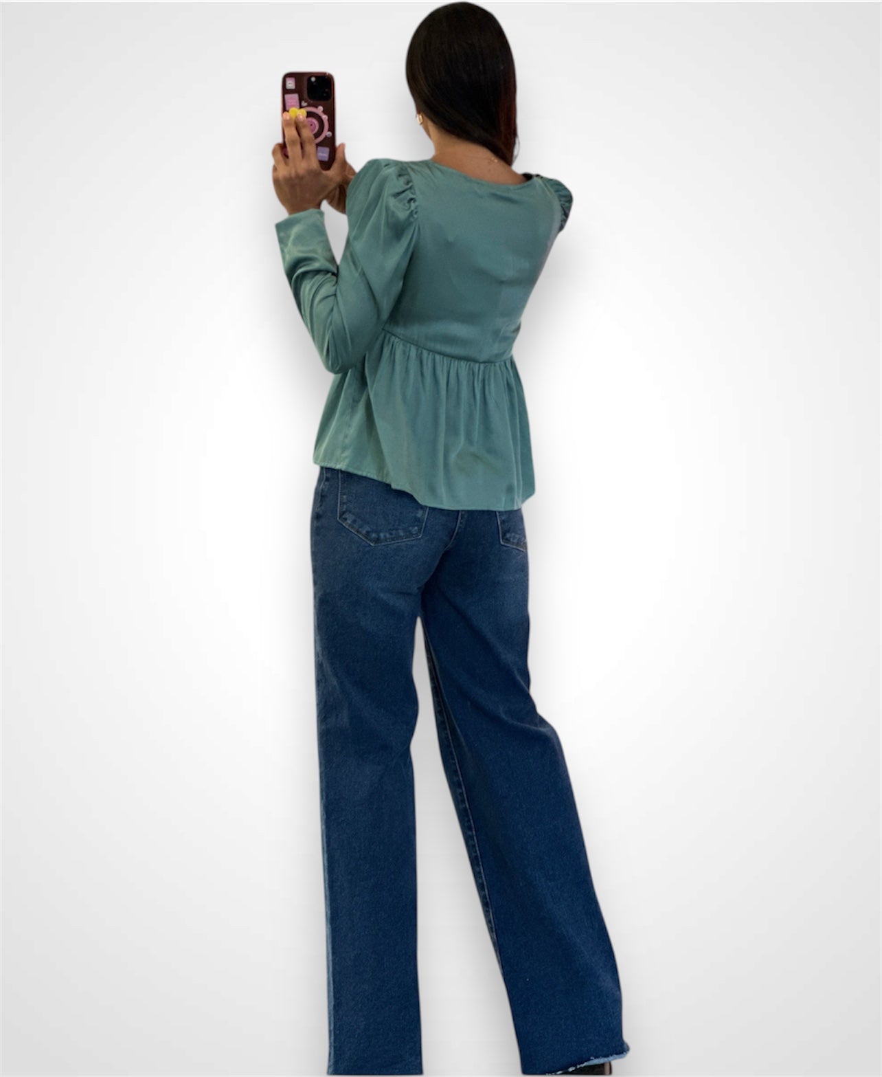 PUFF SLEEVE SATIN TOP