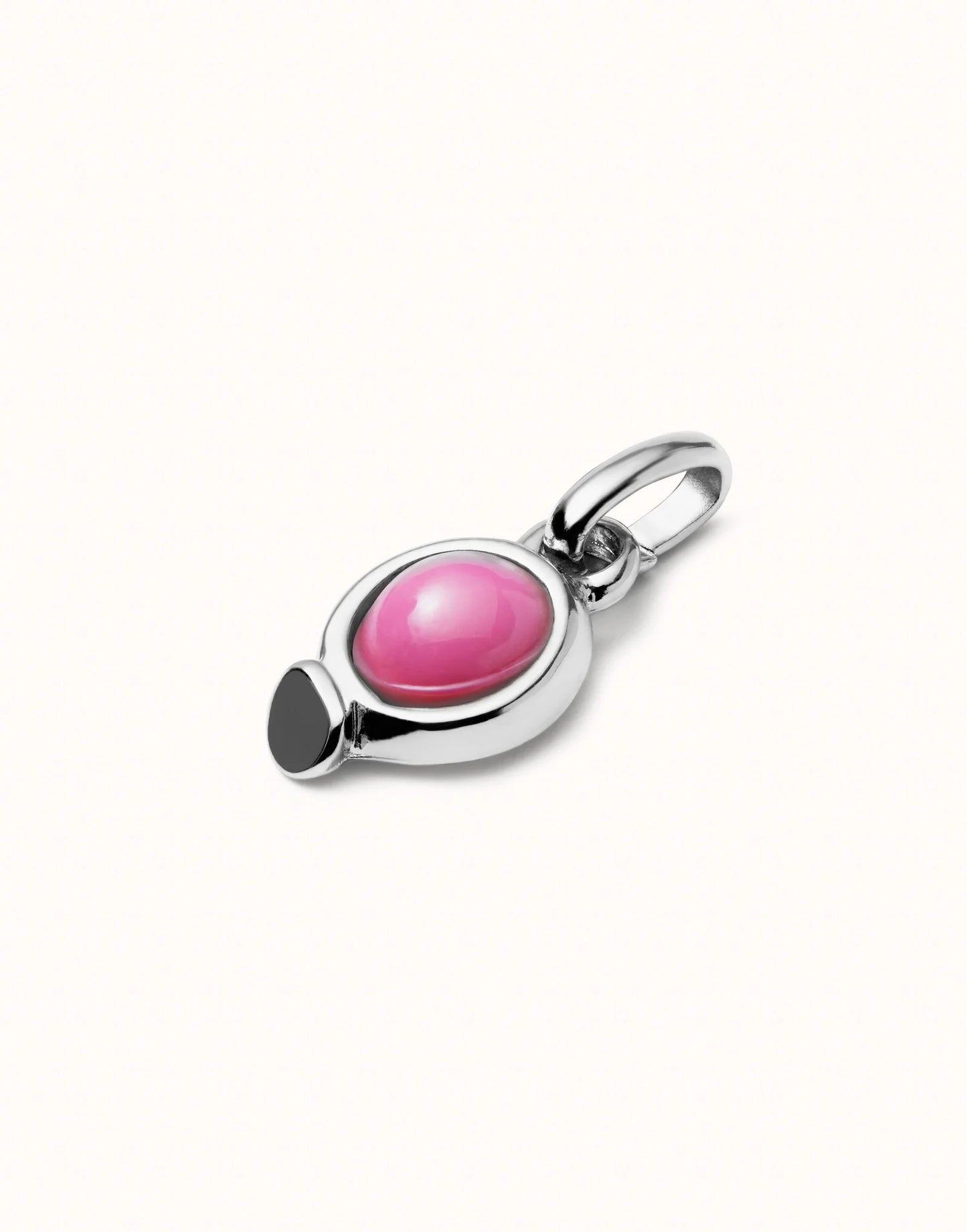 Uno de 50 Sterling silver-plated charm with pink stone
