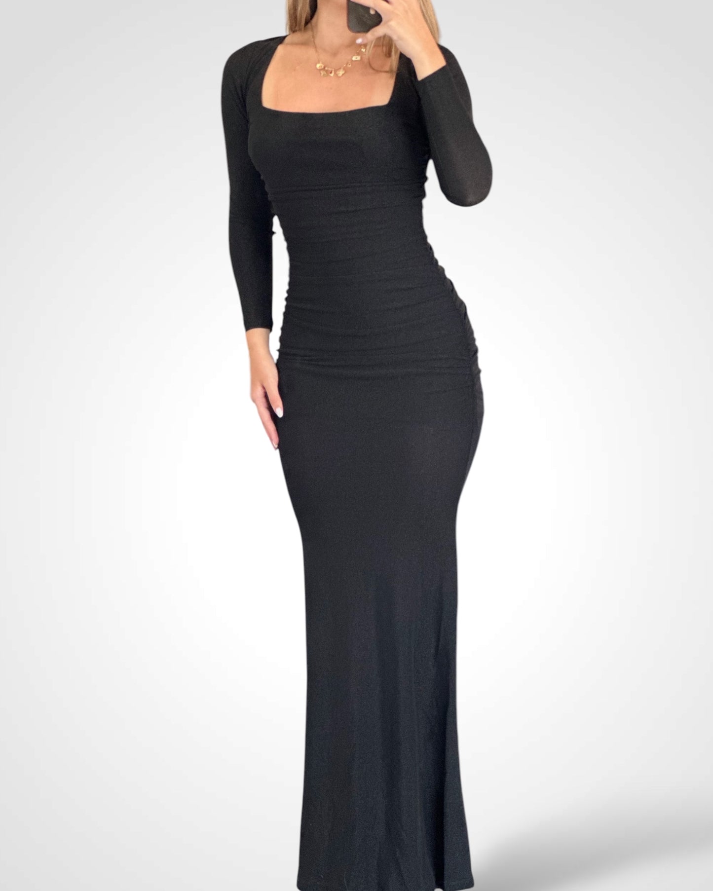 GLITTERED CRISS-CROSS LADDER BACK MAXI DRESS