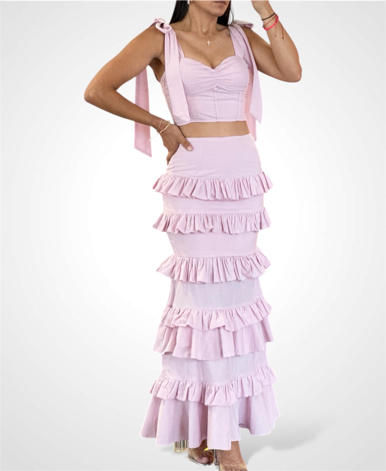 Mauve Ruffle Set
