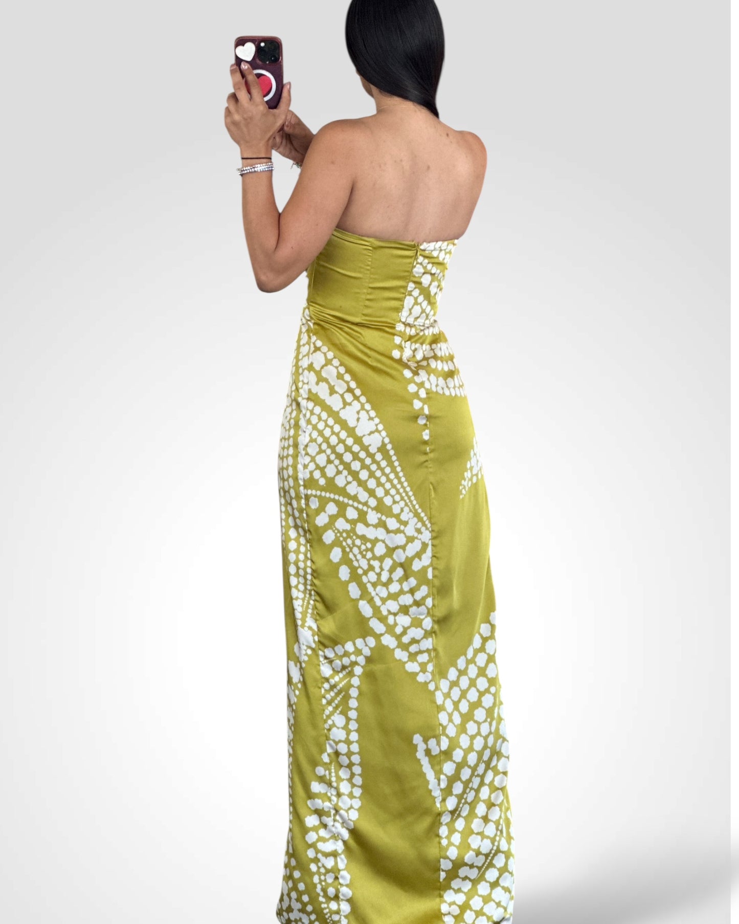 ARIA PLEATED SATIN DRESS