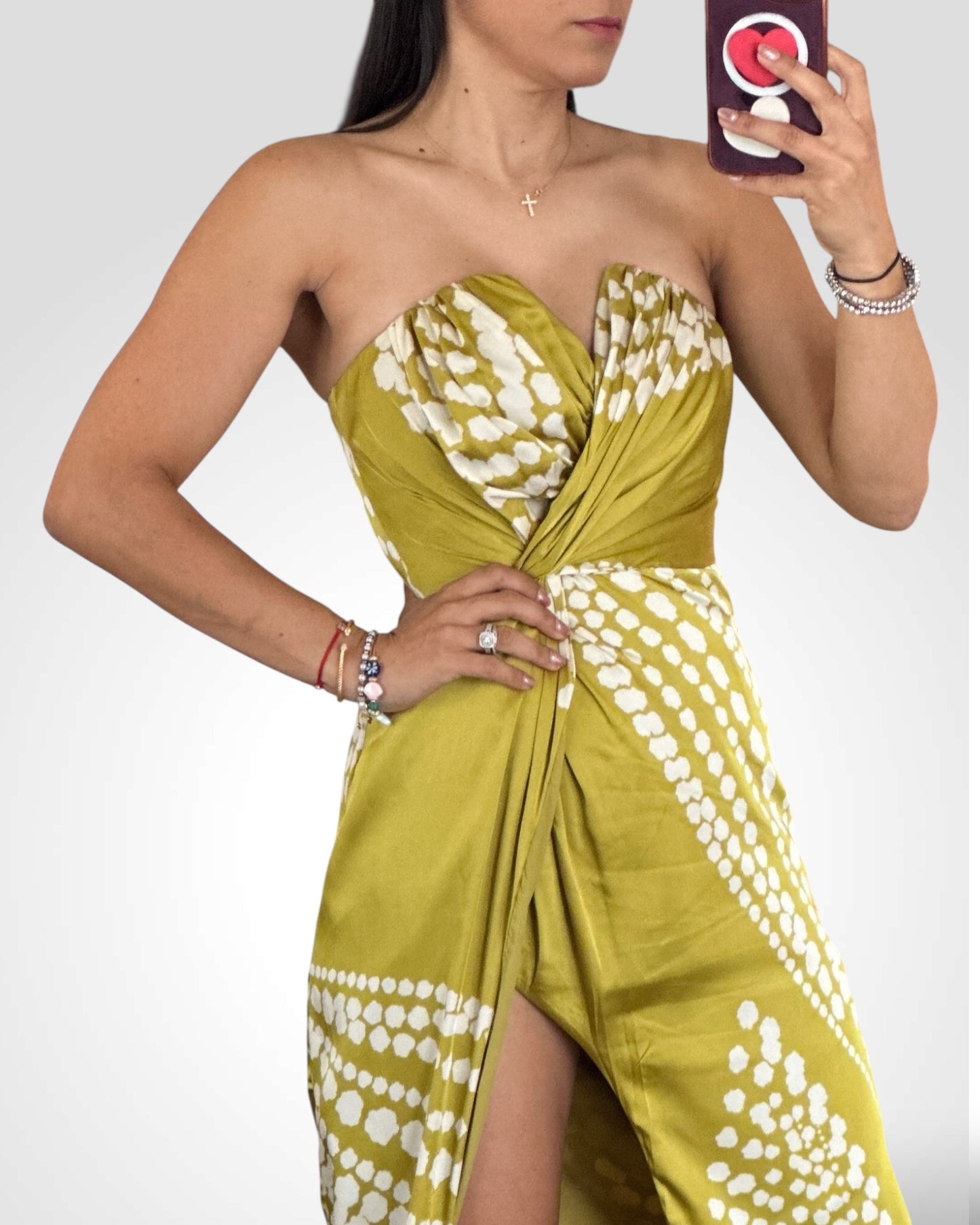 ARIA PLEATED SATIN DRESS