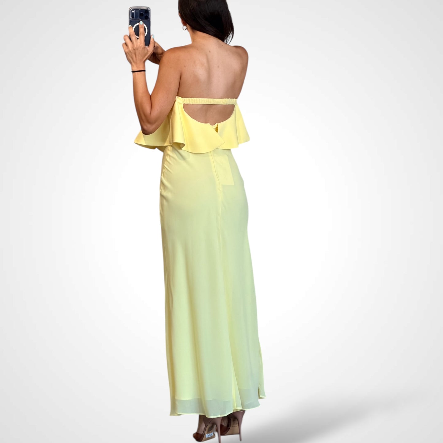 Strapless Ruffled Maxi Dress