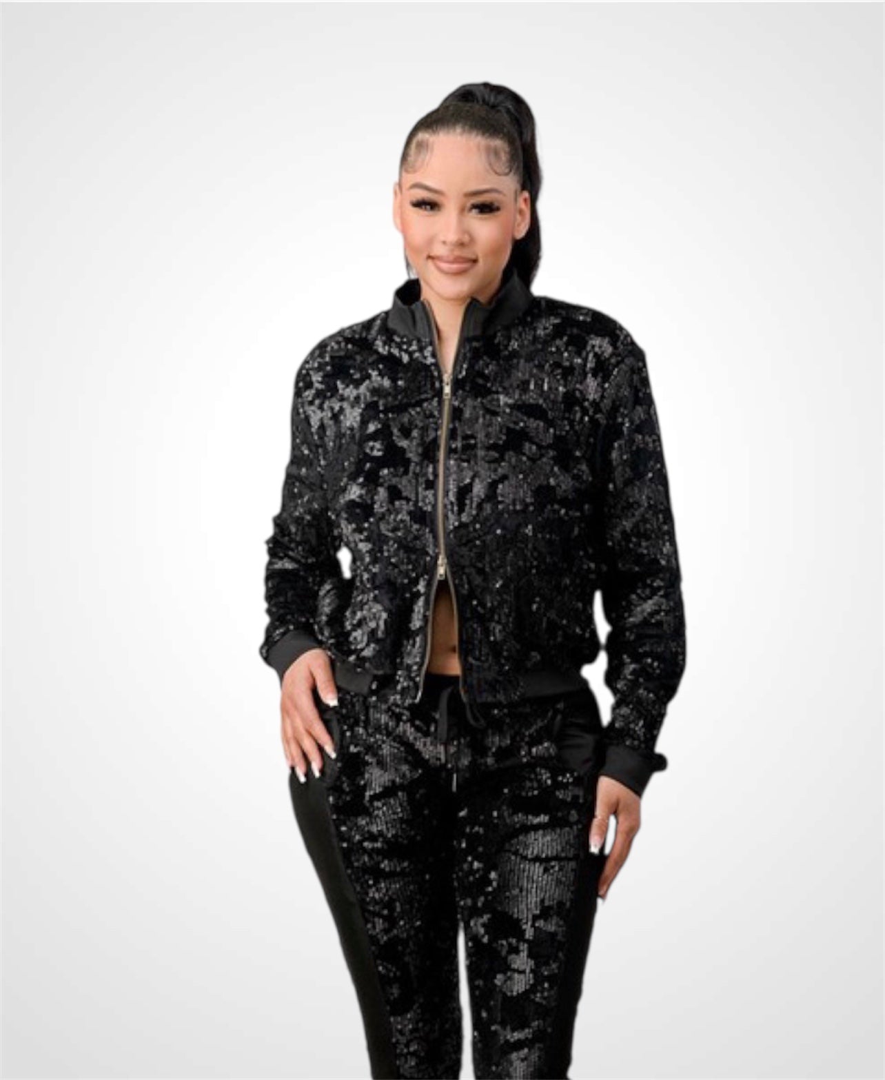 BLACK SEQUIN TOP