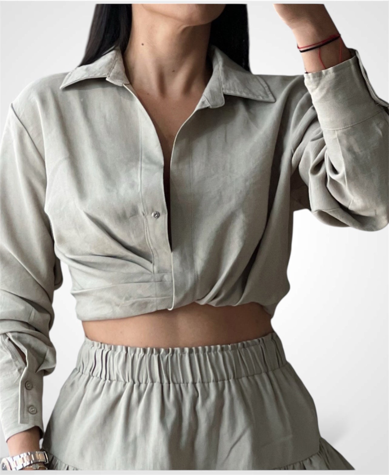 Cropped Shirt Top