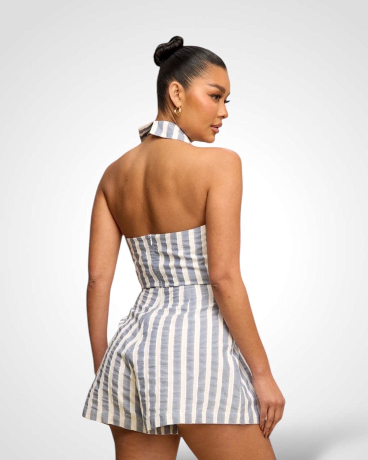 Stripe Tie Front Romper