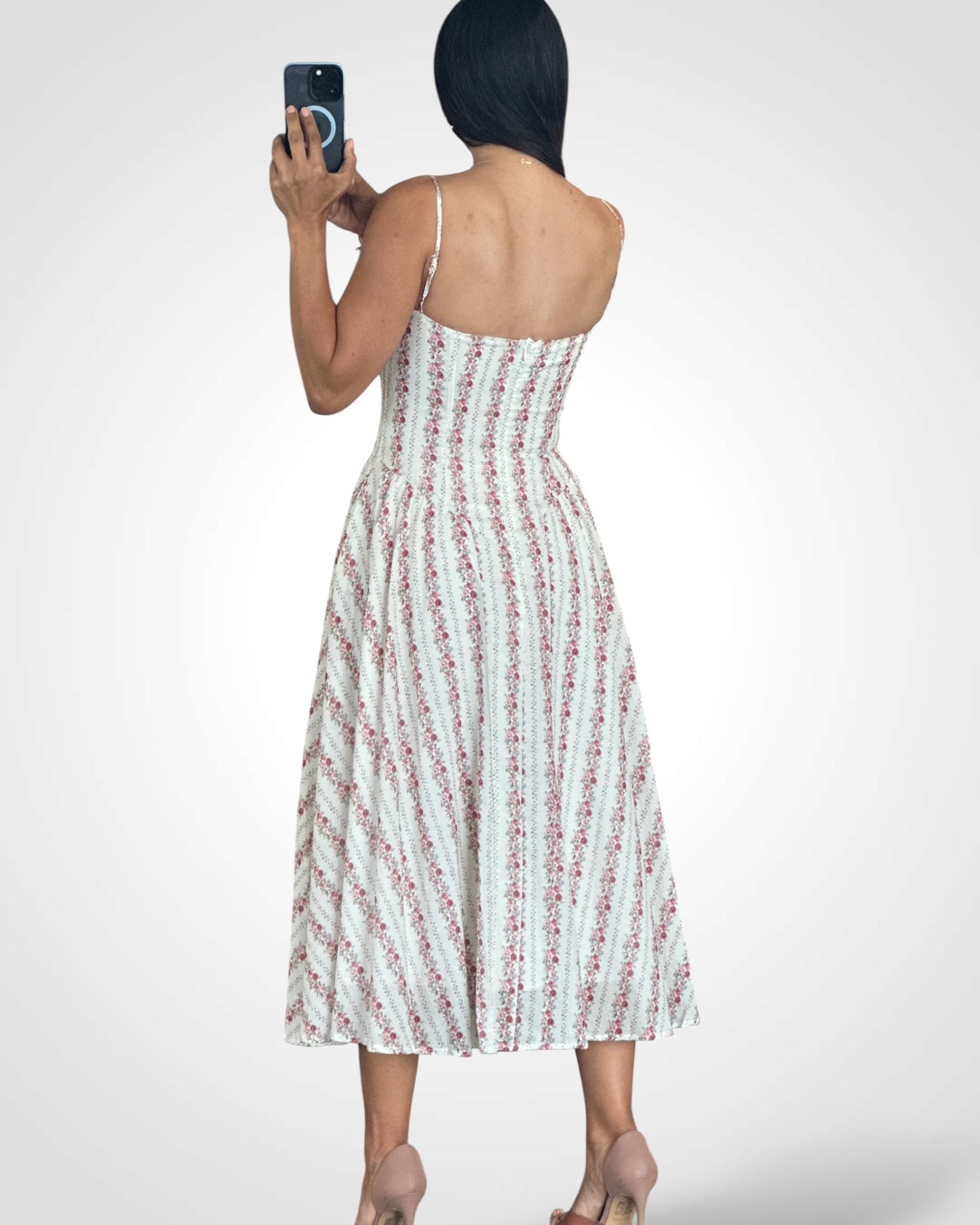 SJQ-Burgundy Underwire Sleeveless Long Midi Dress