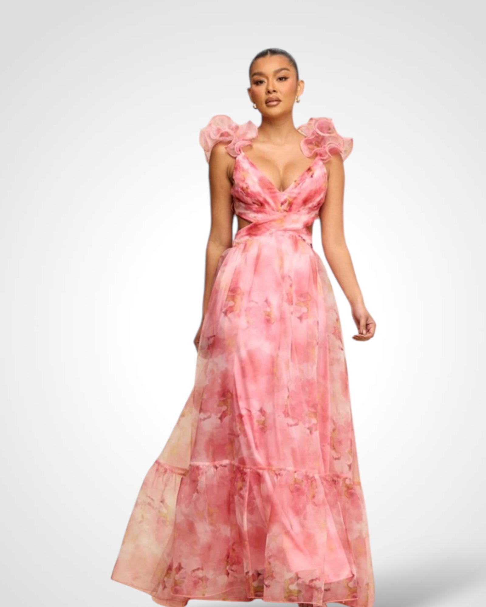 Fluer Ruffle Tiered Gown