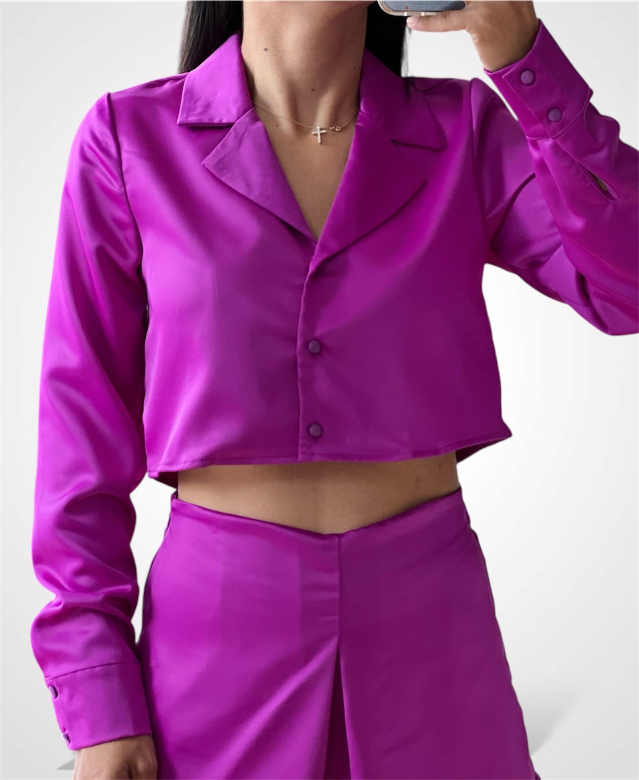 Magenta Cropped Blazer