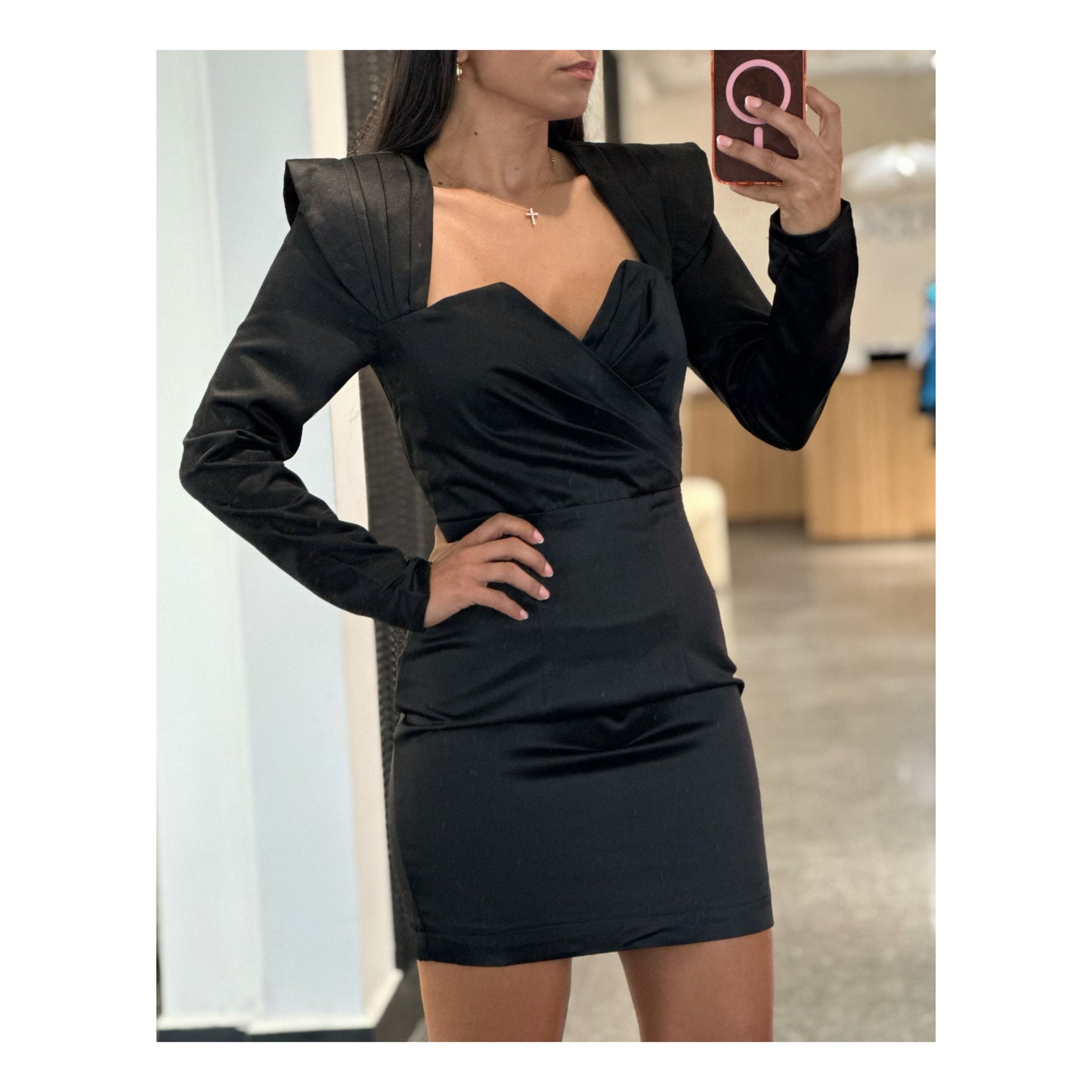 DRAPE SATIN DRESS