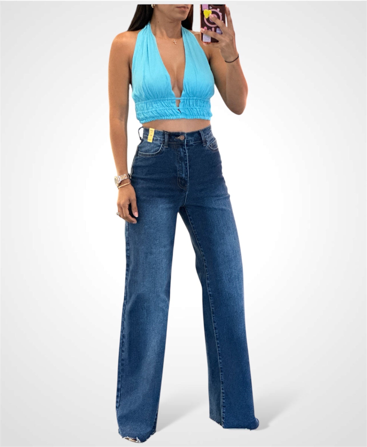 DEEP V-NECK CROP TOP