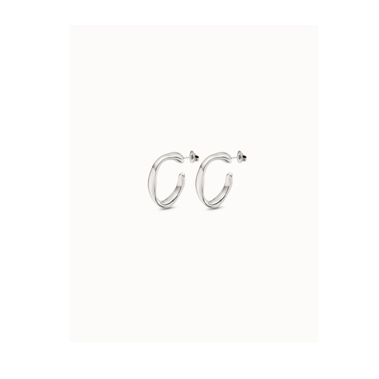 UNO D 50-Sterling silver-plated wide hoop earrings