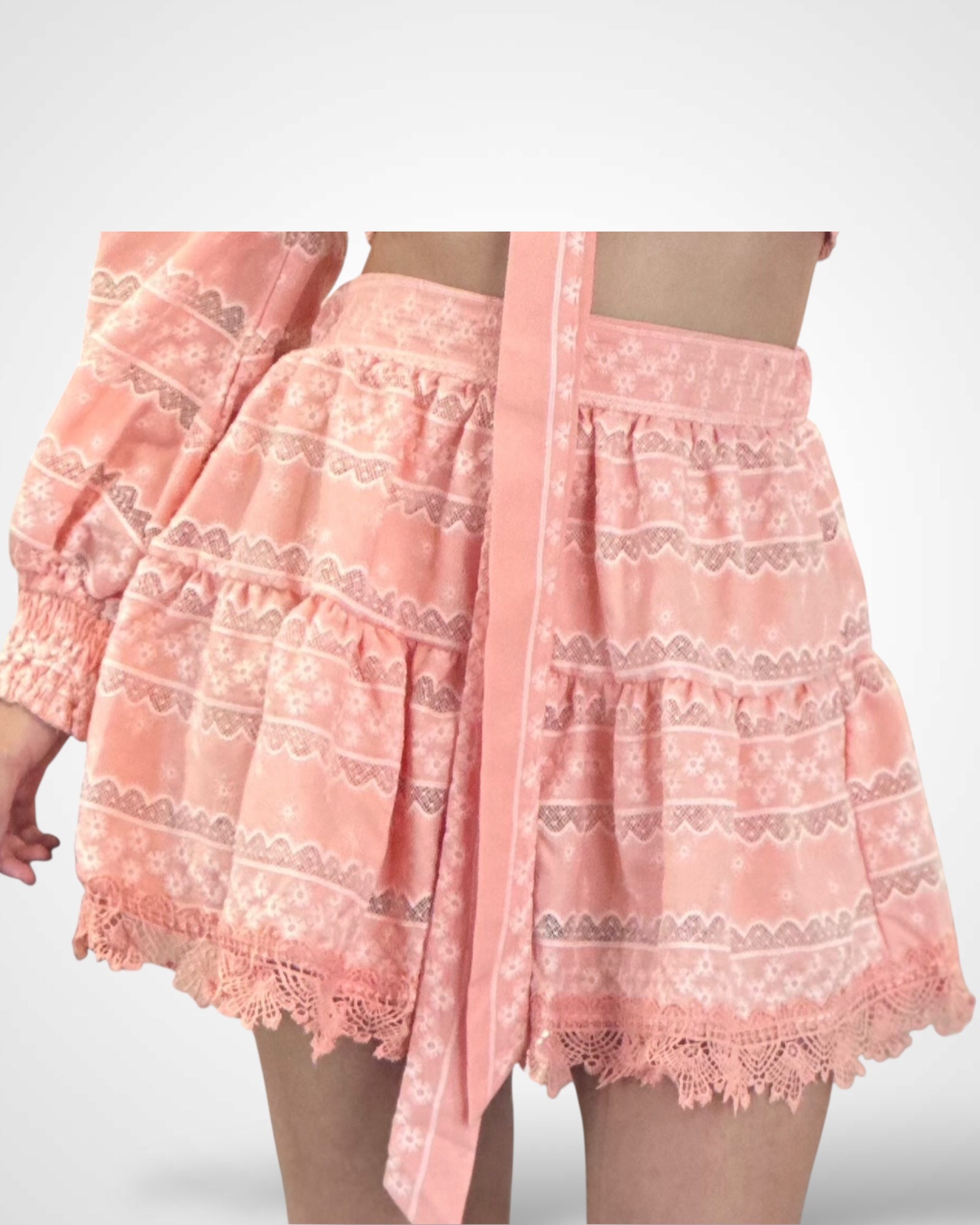 LACE COTTON MINI SKIRT