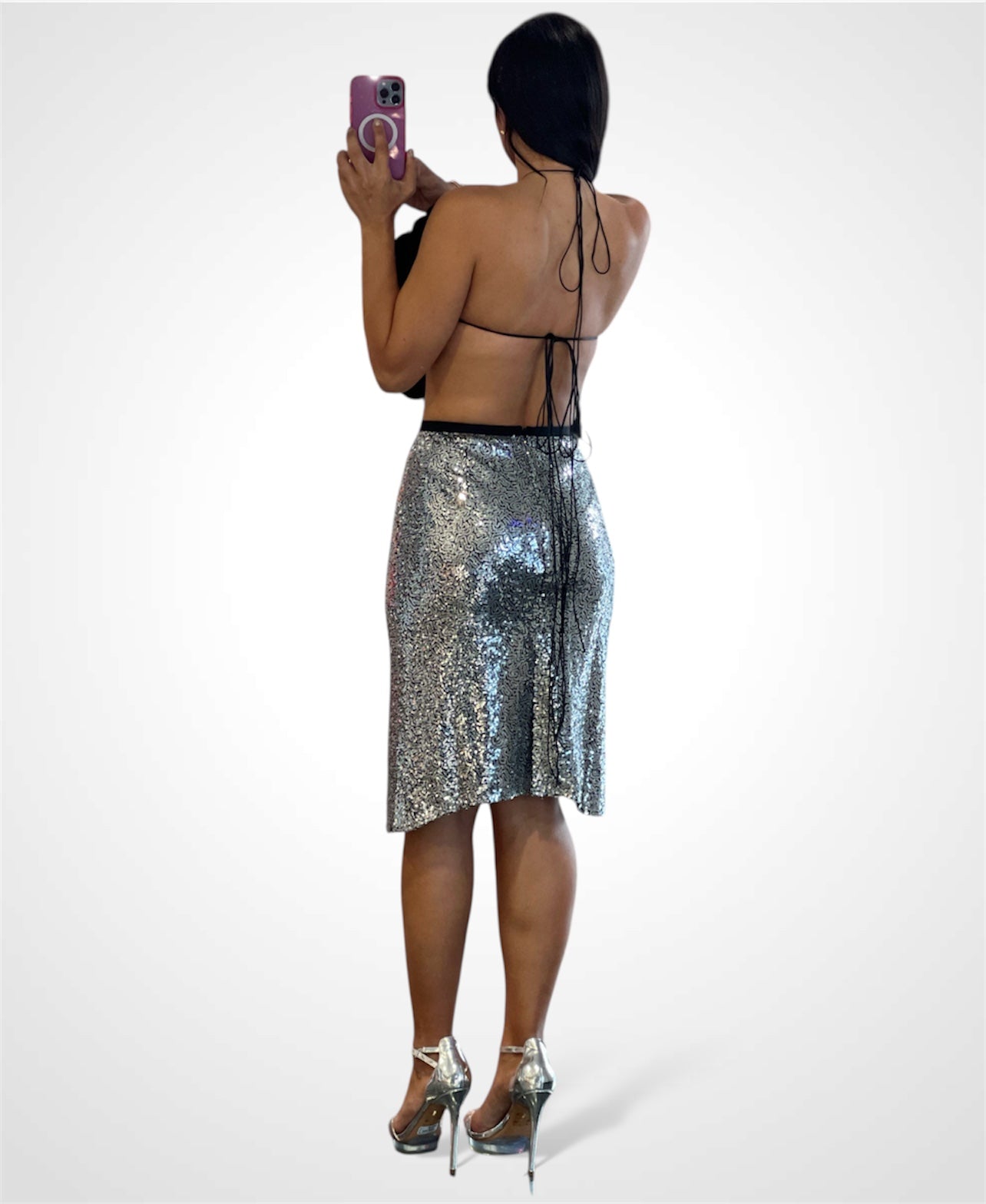 Sequin Silver Skirt