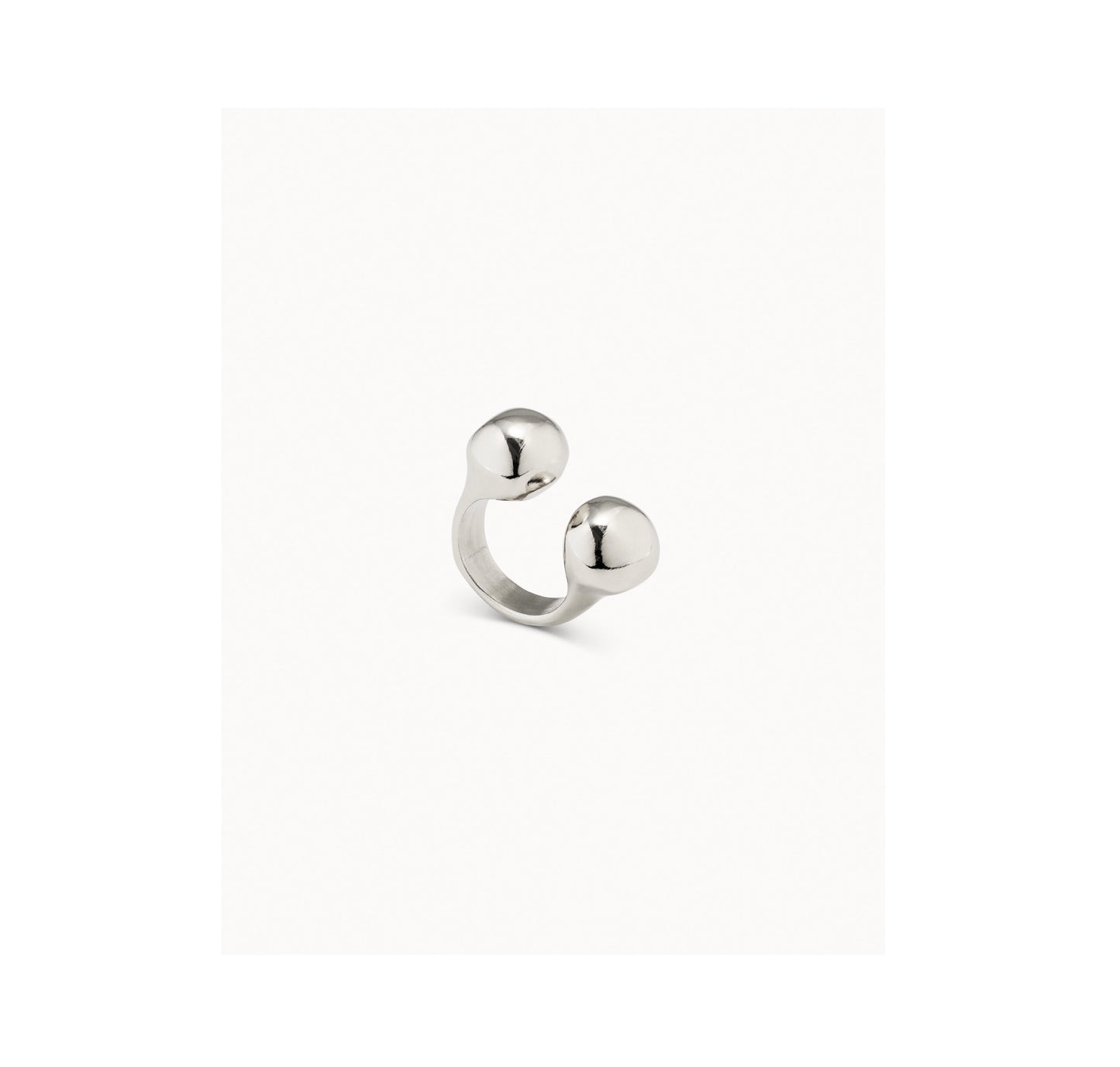 UNO D 50-Sterling silver-plated beads ring