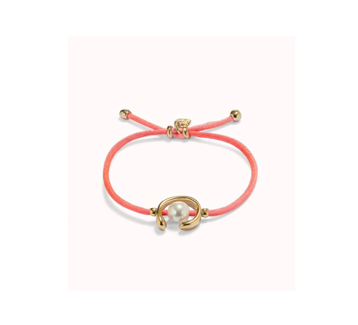 UNO D 50-Pulsera de hilo con perla shell fornitura bañada en plata de ley