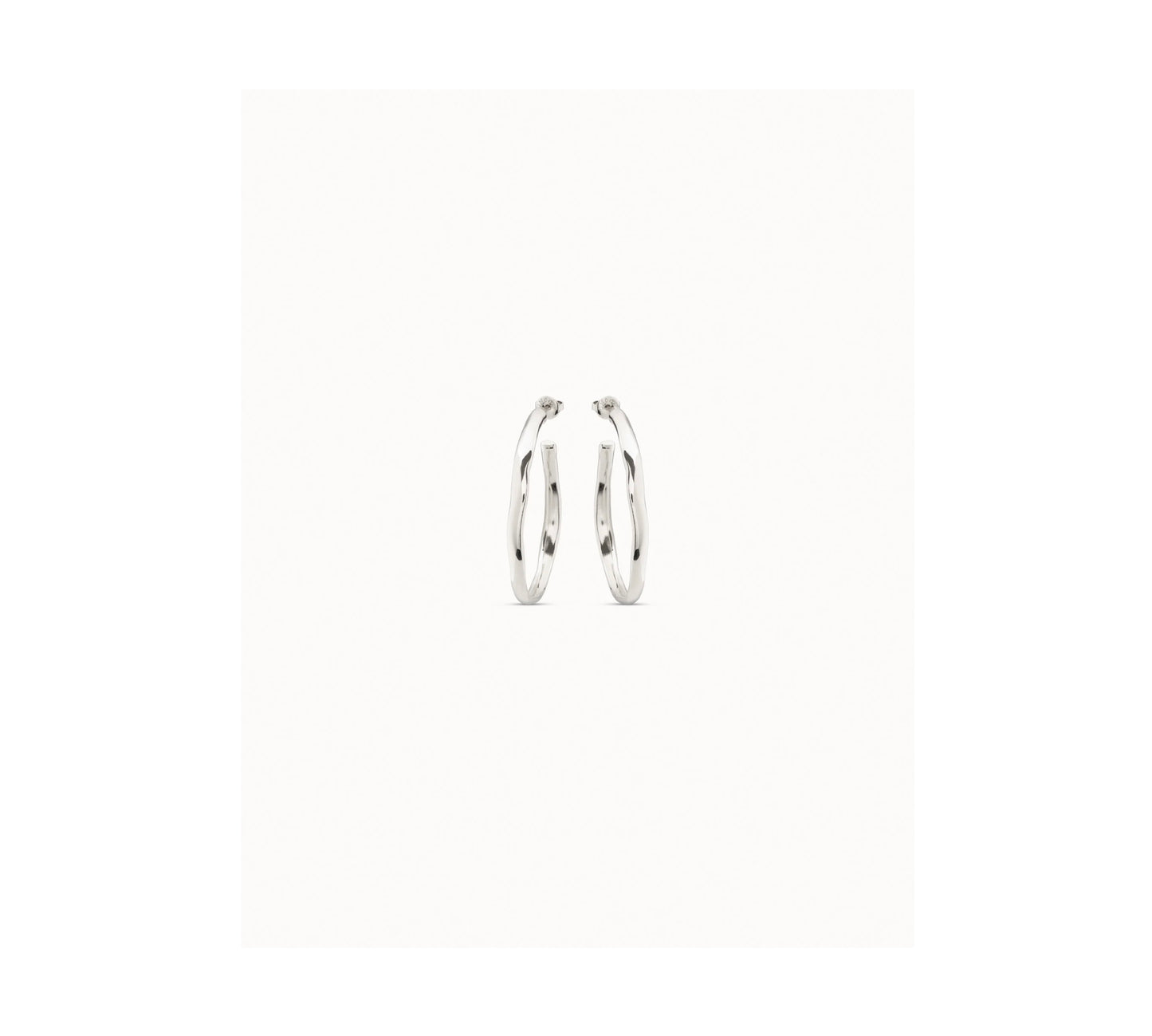 UNO D 50-Sterling silver-plated open hoop earrings