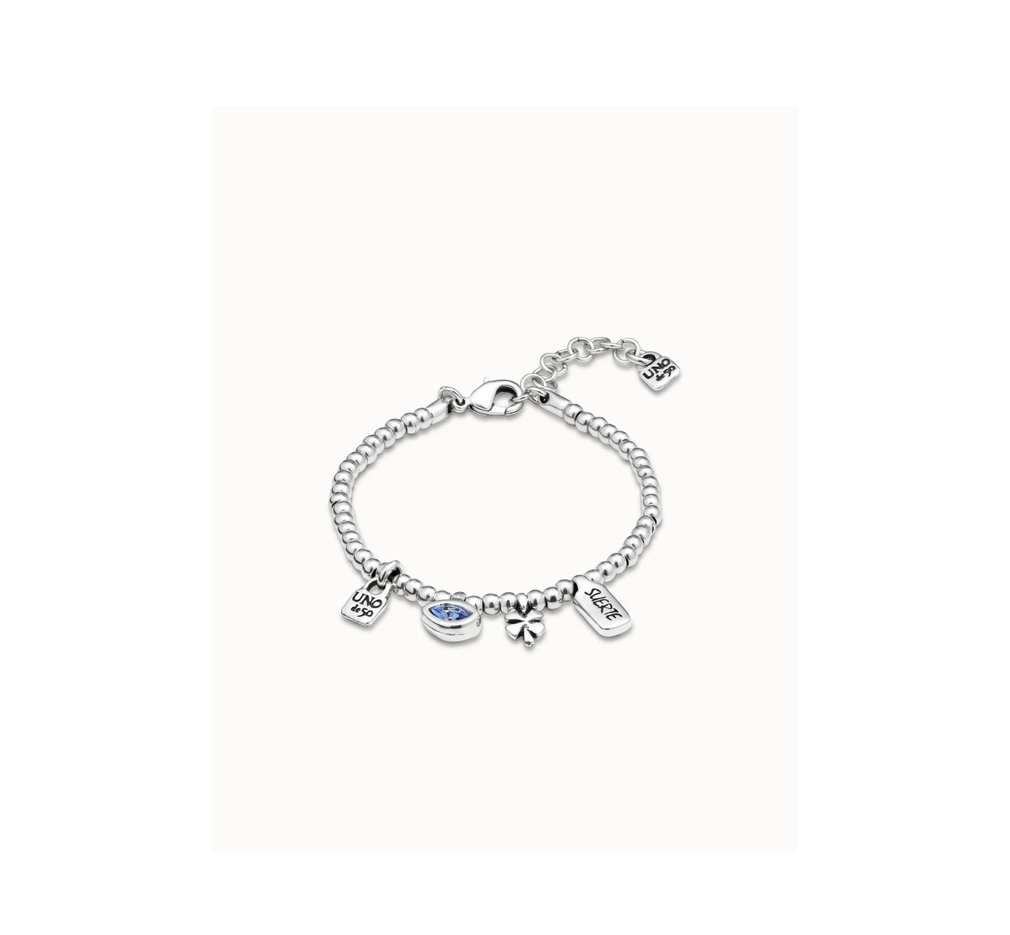 UNO D 50-Sterling silver-plated bracelet with crystal
