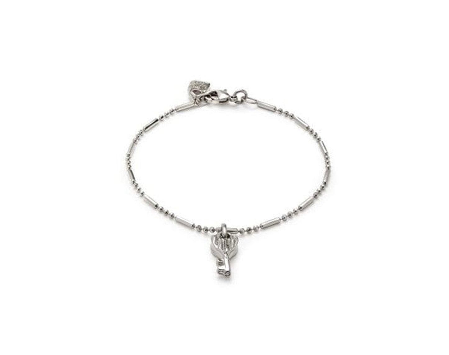 UNO D 50-Ser Unico Silver Pleated Bracelet