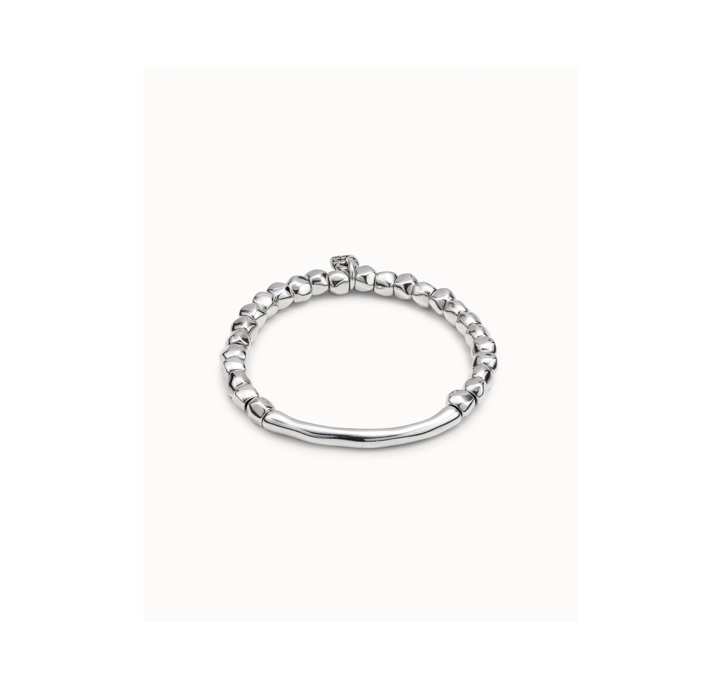 Sterling silver-plated bracelet with tubular piece
