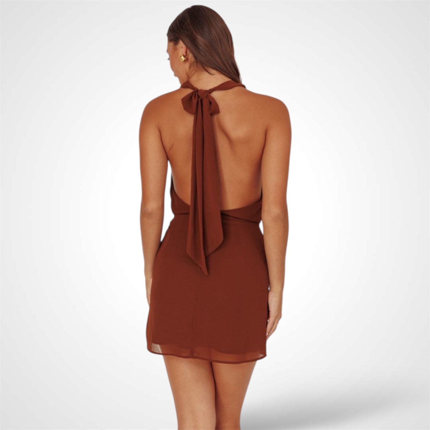 Cowl Drape Mini Dress