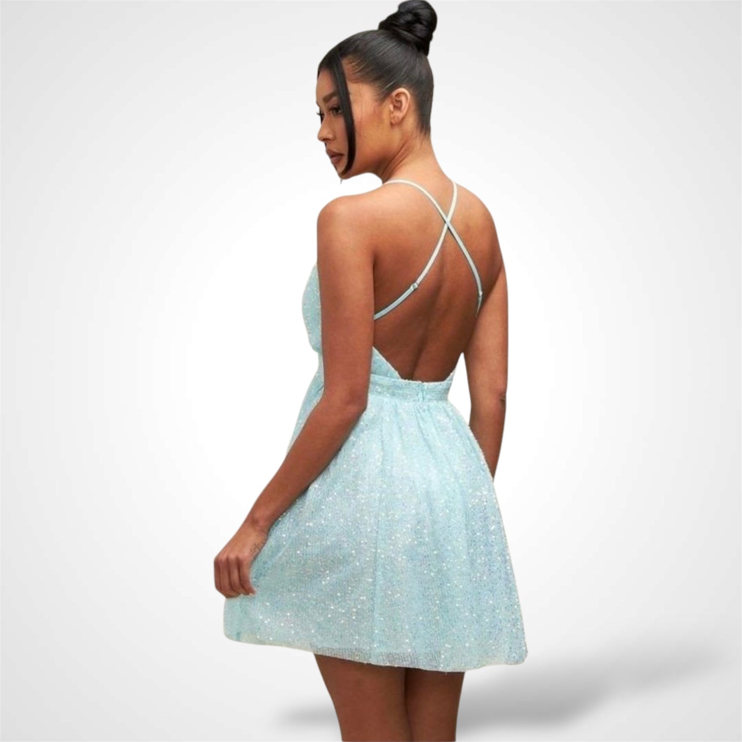 LT BLUE SEQUIN DRESS