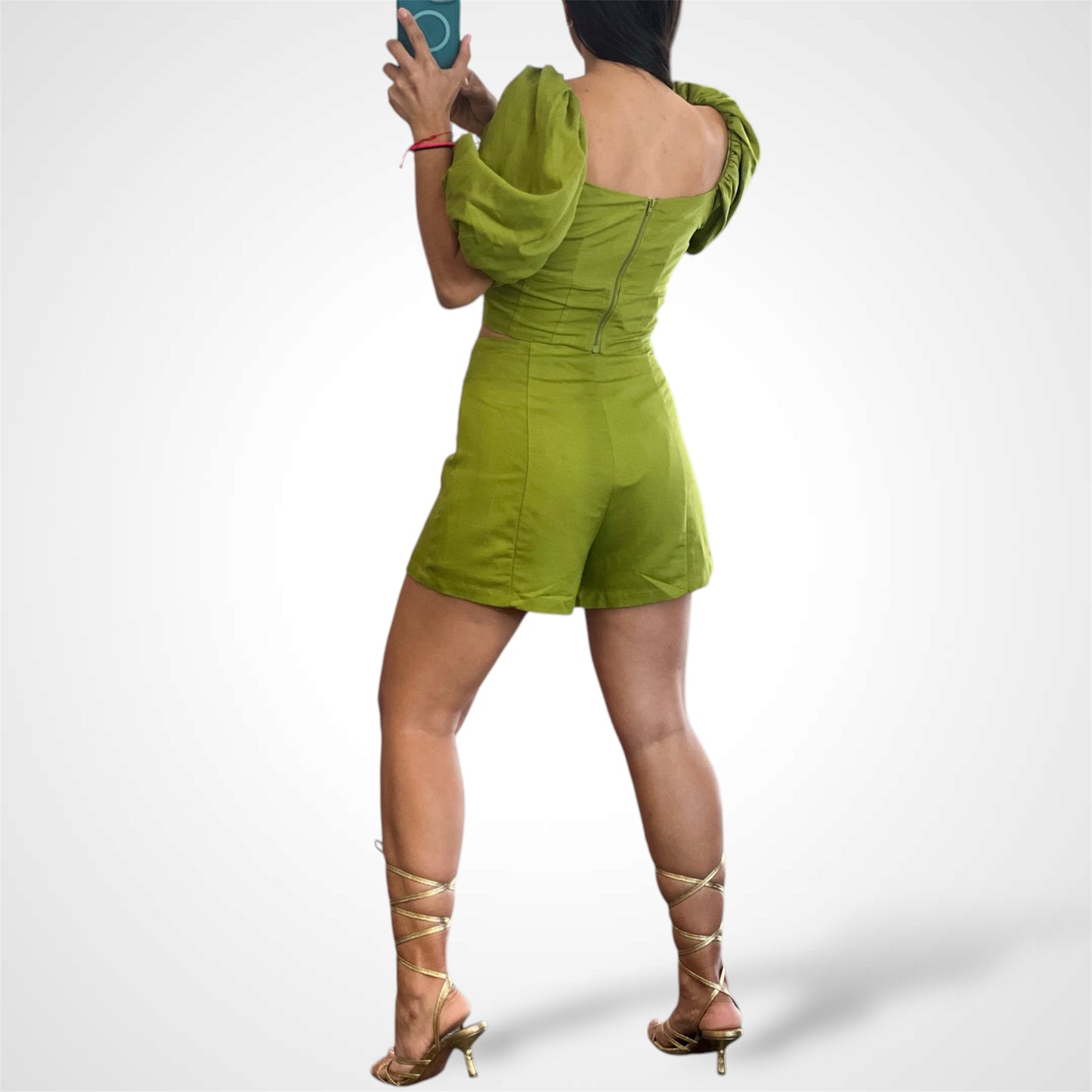 Linen Puff Sleeve Set