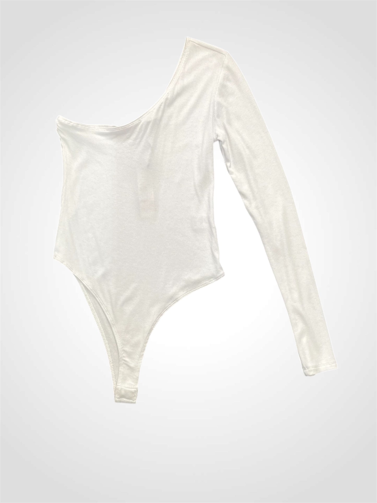 ONE SHOULDER WHITE BODY SUIT