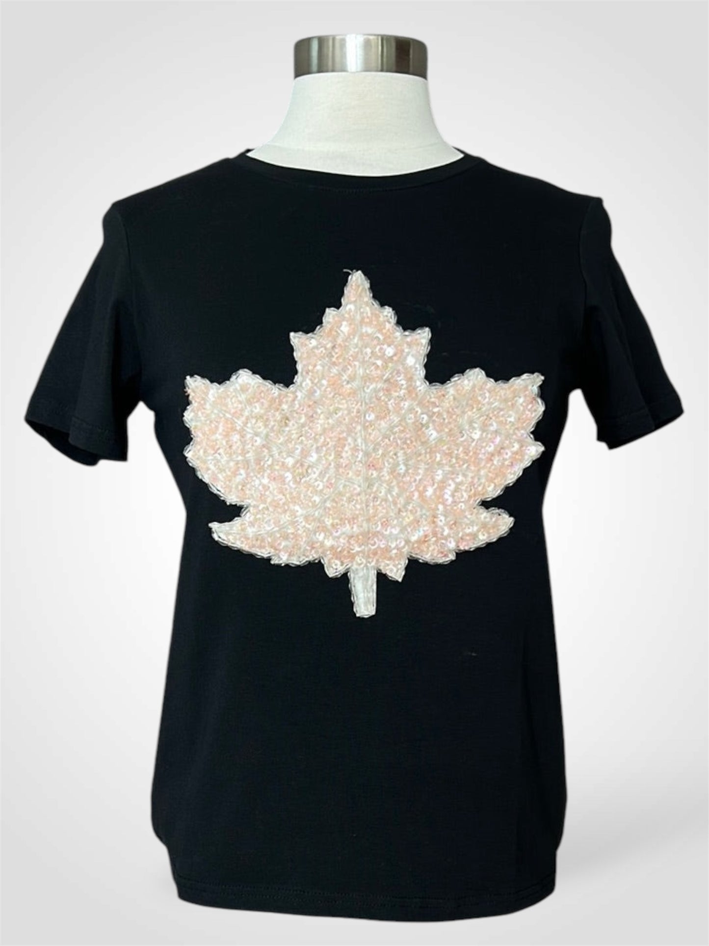 Tshirt Leaf Coral Sequin