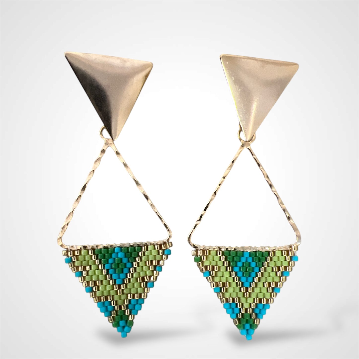 Gold Earring with Green