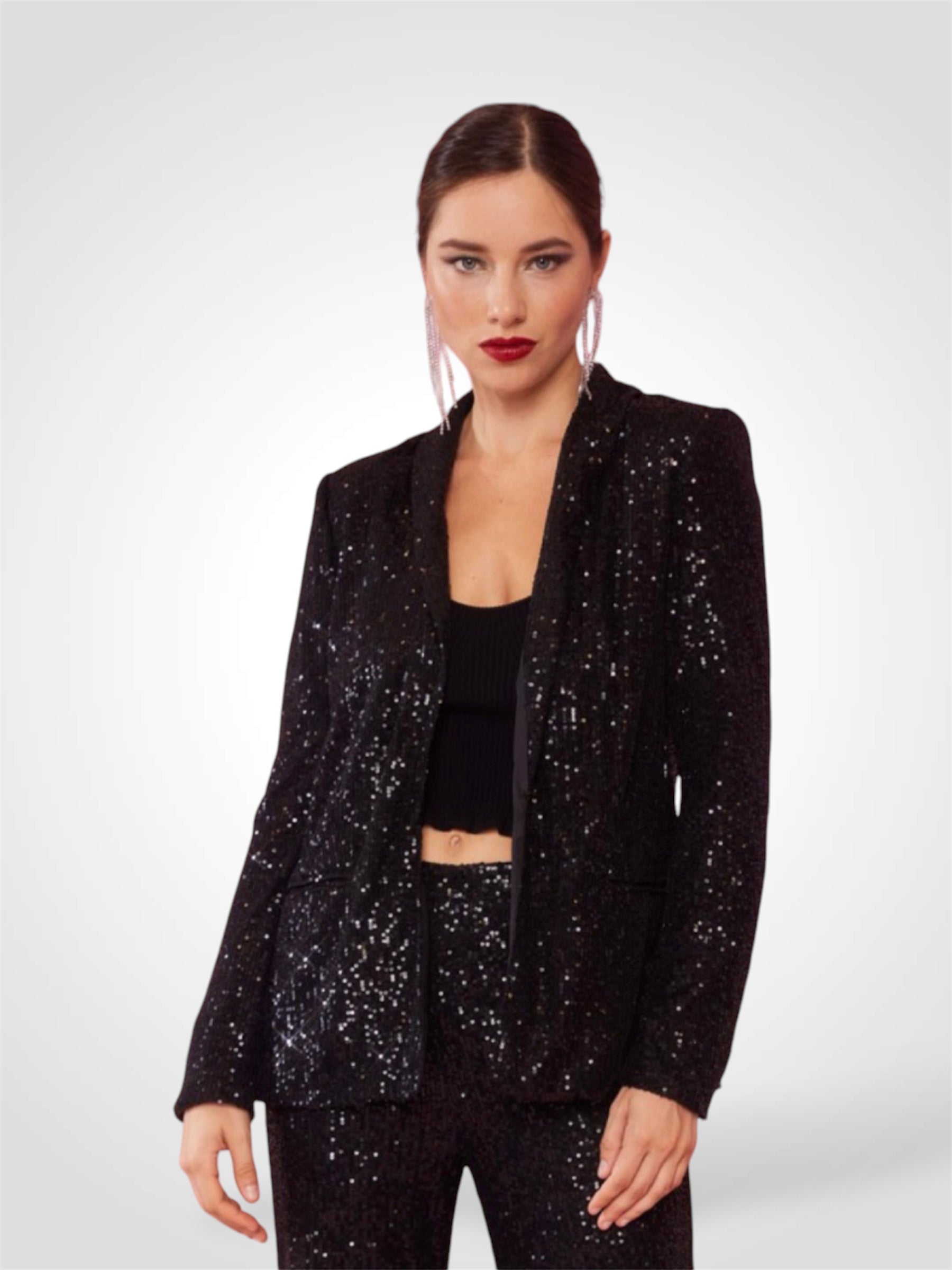 Black Sequin Blazer