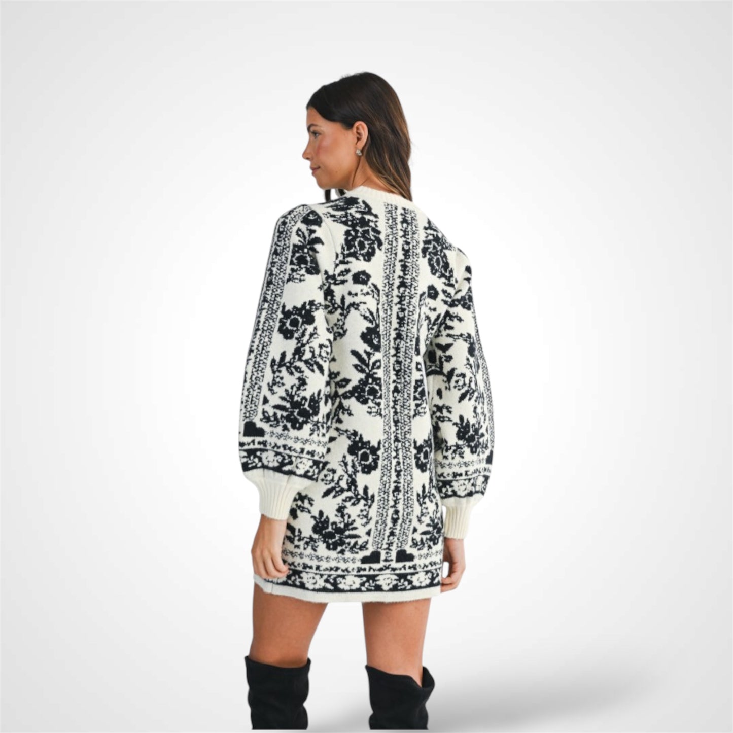 JACQUARD KNIT MINI DRESS
