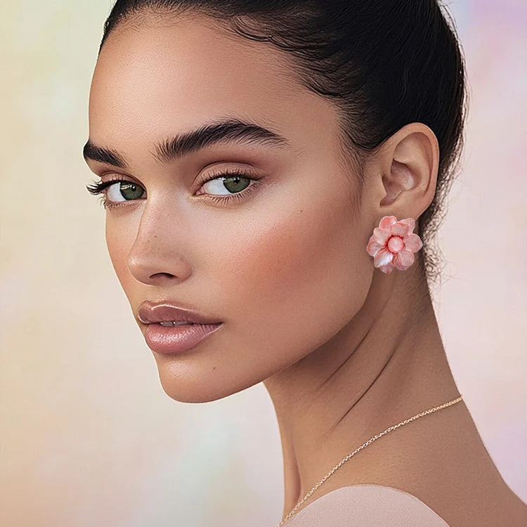 Heavenly Petals Earrings Pink