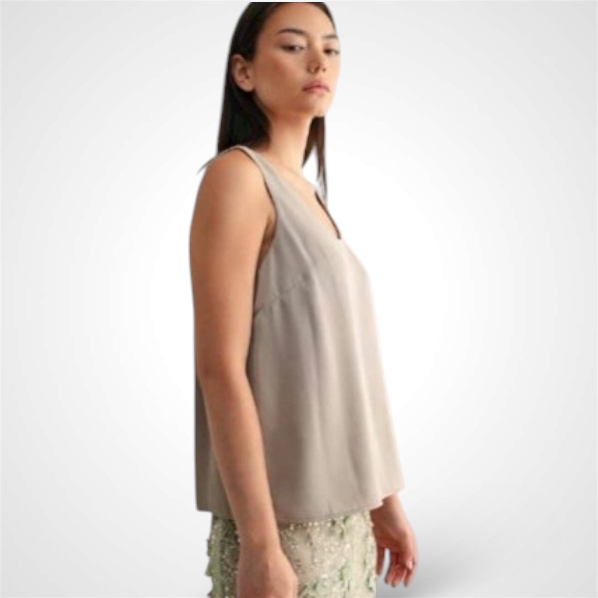 LT MOCHA SATIN TANK TOP