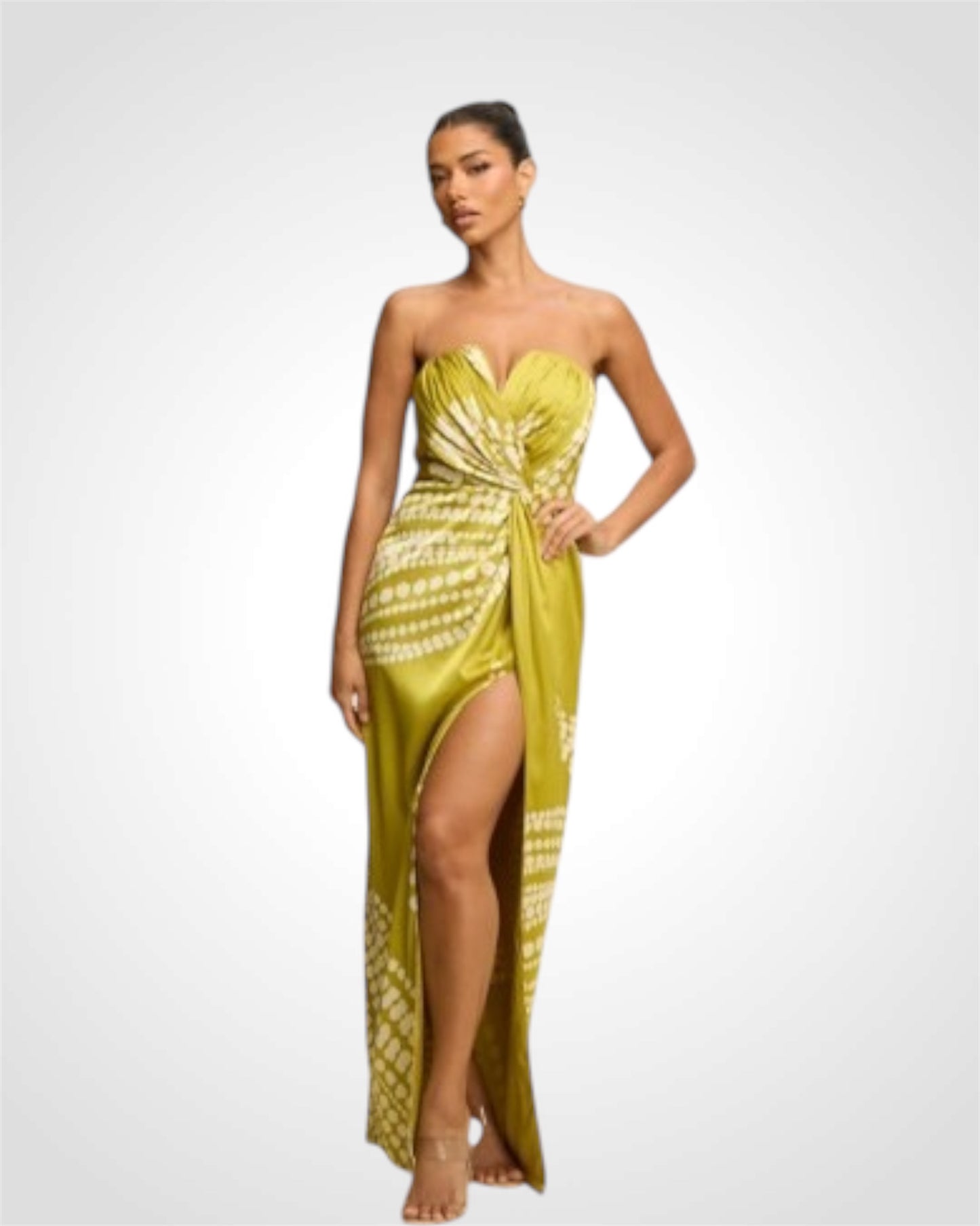 ARIA PLEATED SATIN DRESS