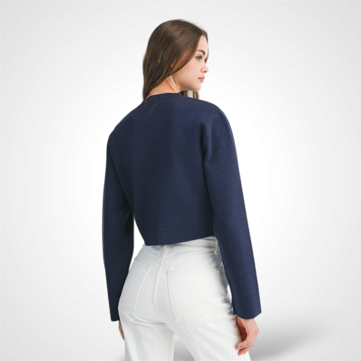 KNIT JACKET WITH SCALLOP EDGE