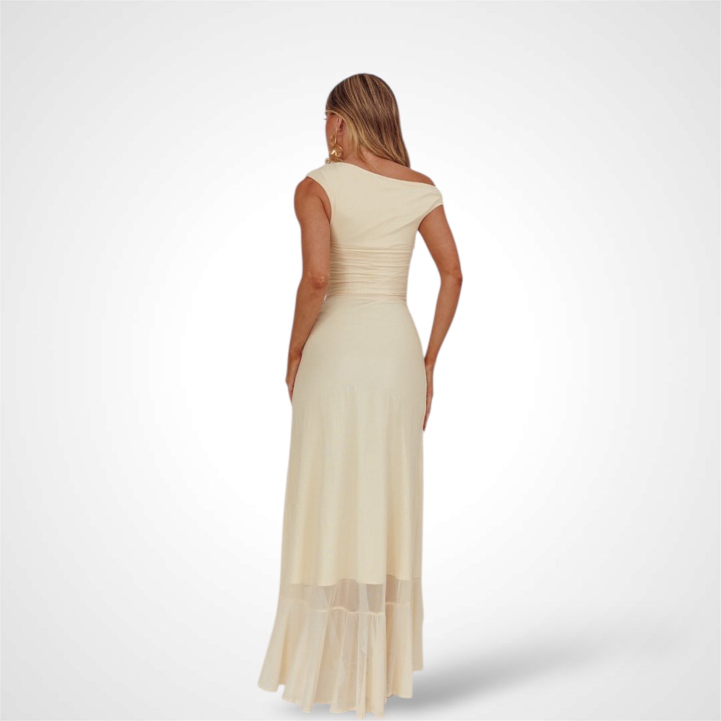 One Shoulder Knit Maxi Dress