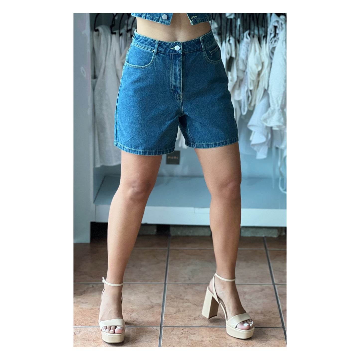 Mid Lenght Denim Short