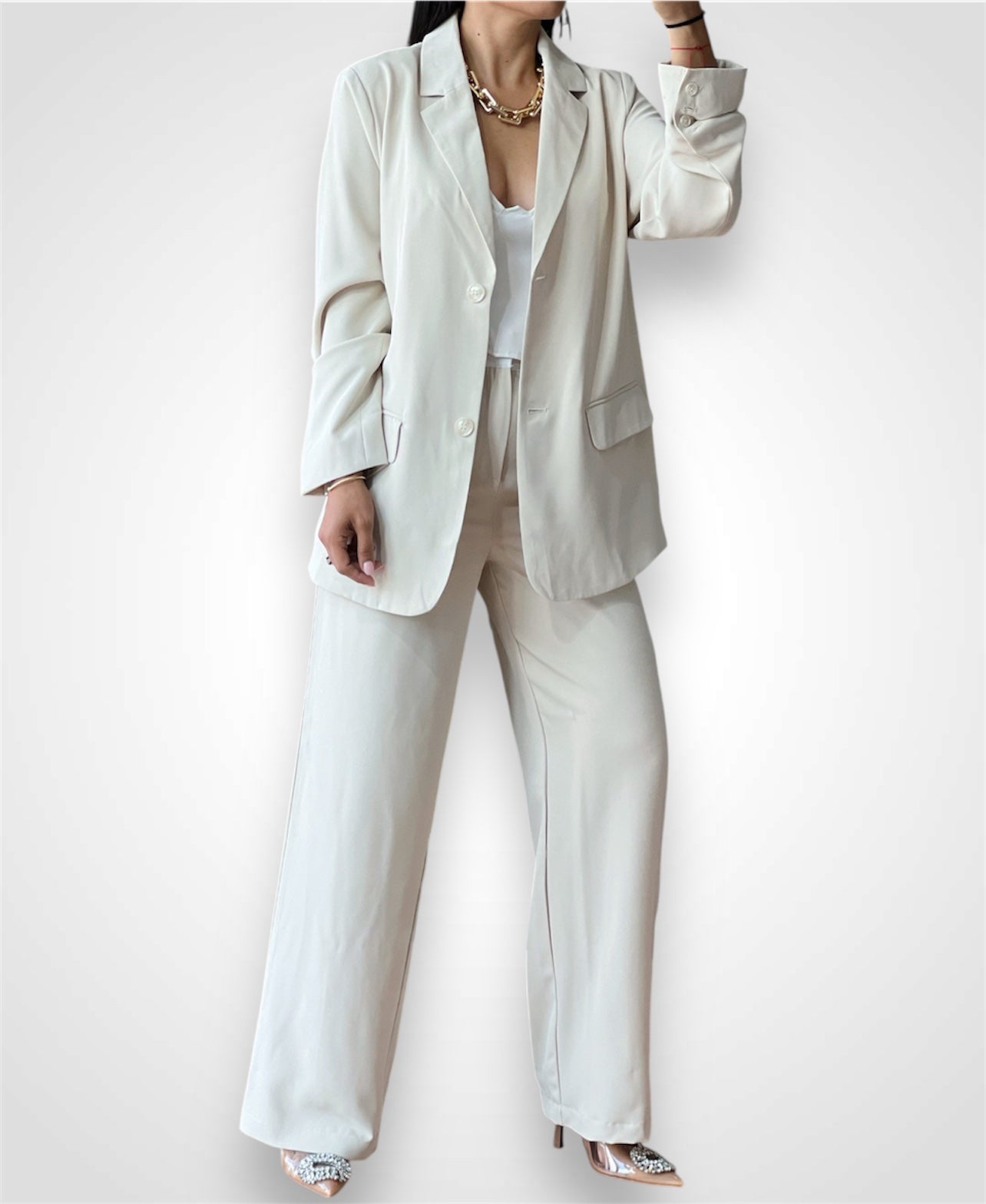 Cream Oversized Blazer