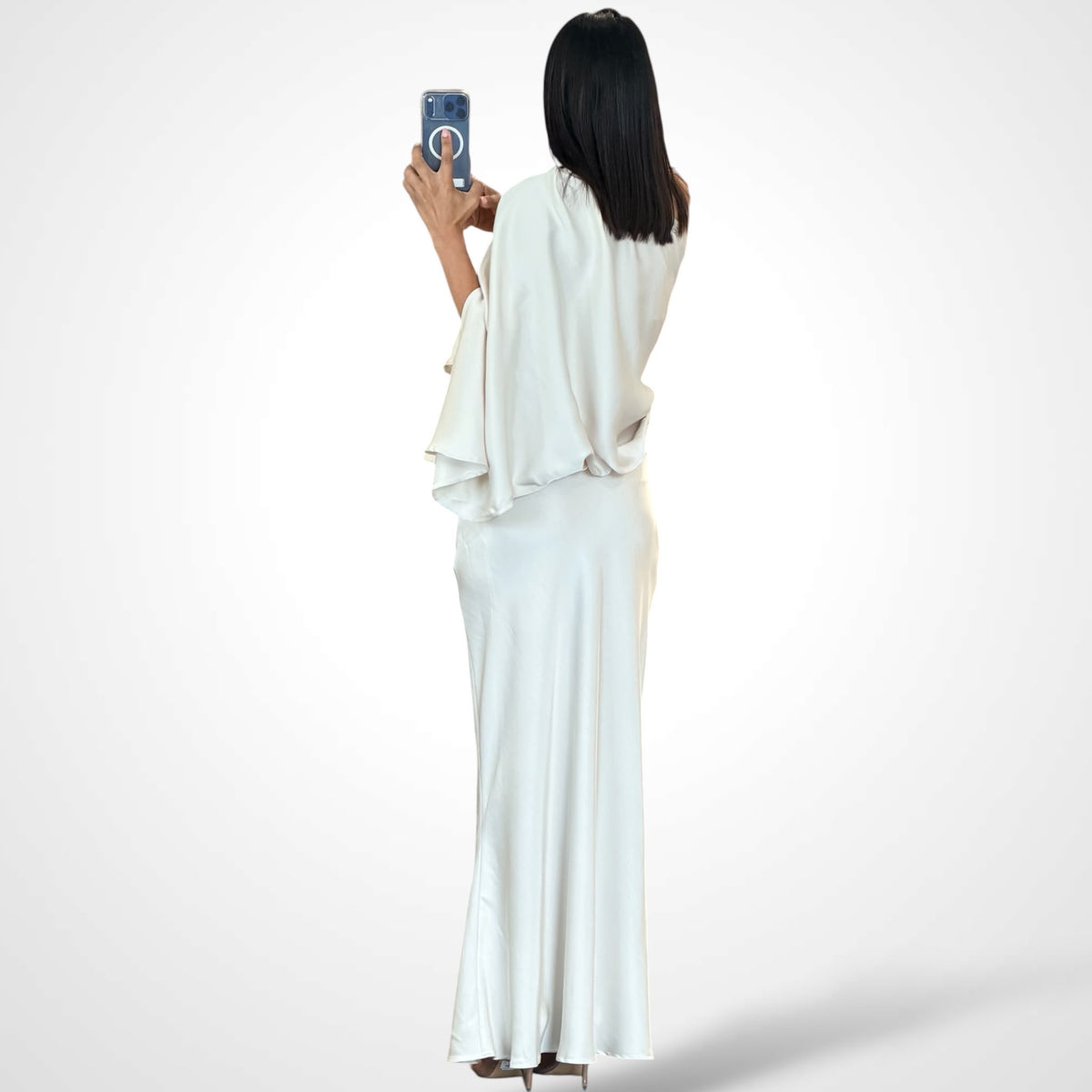 Satin Asymmetrical Midi Dress-3