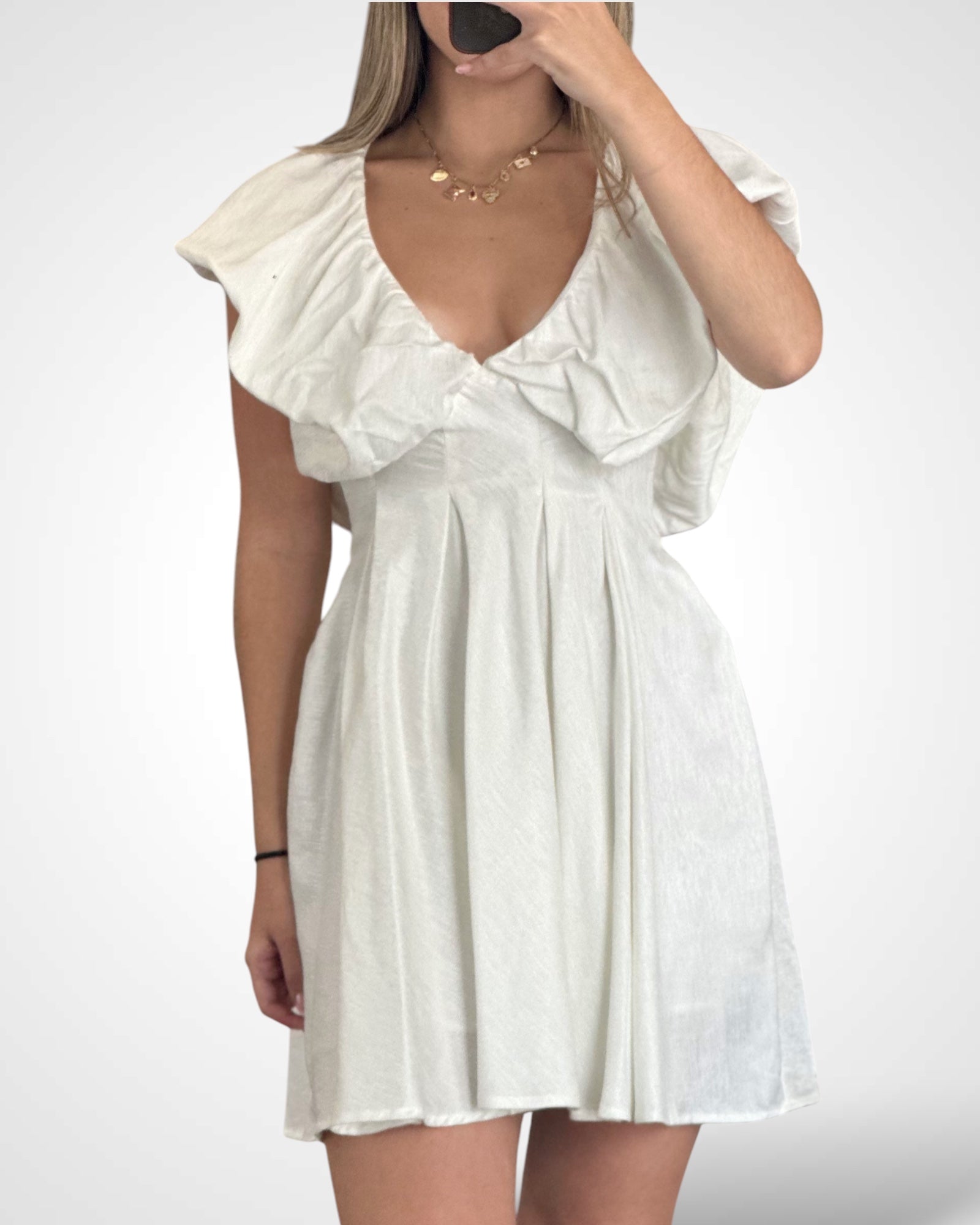 Ruffle Detail Short Dress-1