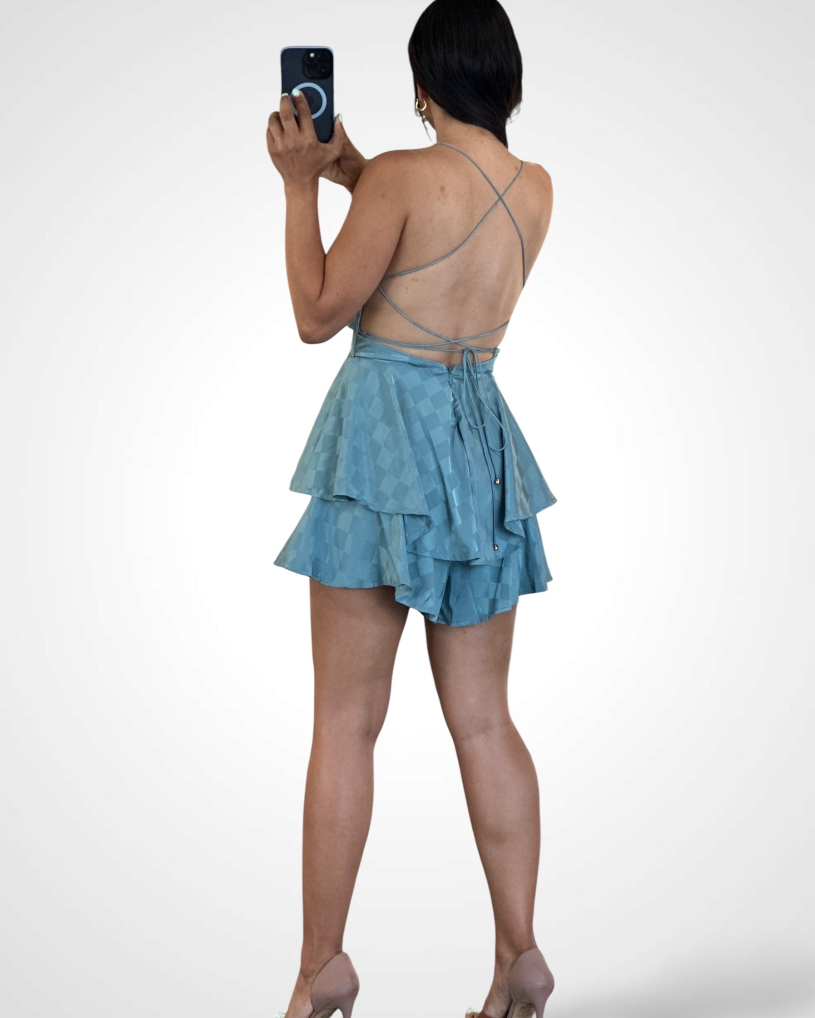 SATIN CAMI ASYMMETRIC MINI ROMPER